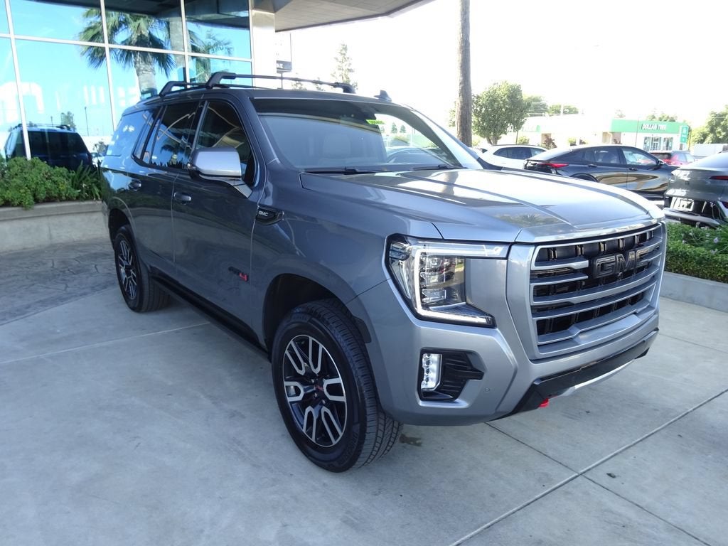 2021 GMC Yukon AT4 in Gray — front three-quarter view