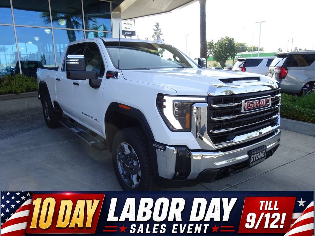 2026 GMC Sierra 2500 HD SLT in Summit White — front three-quarter view