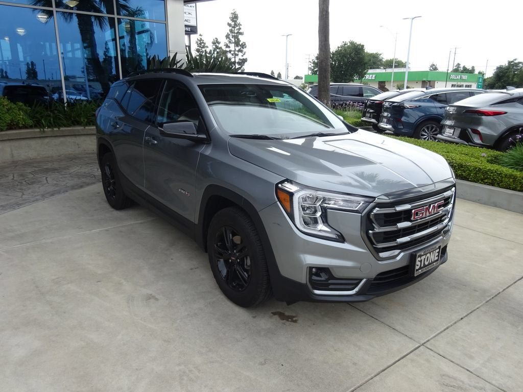 2023 GMC Terrain AT4 in Sterling Metallic — front three-quarter view