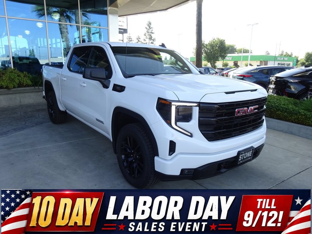 2026 GMC Sierra 1500 Elevation in Summit White — front three-quarter view