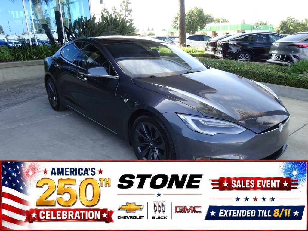 2020 Tesla Model S Long Range Plus Dual Motor All-Wheel Drive in Blue — front three-quarter view